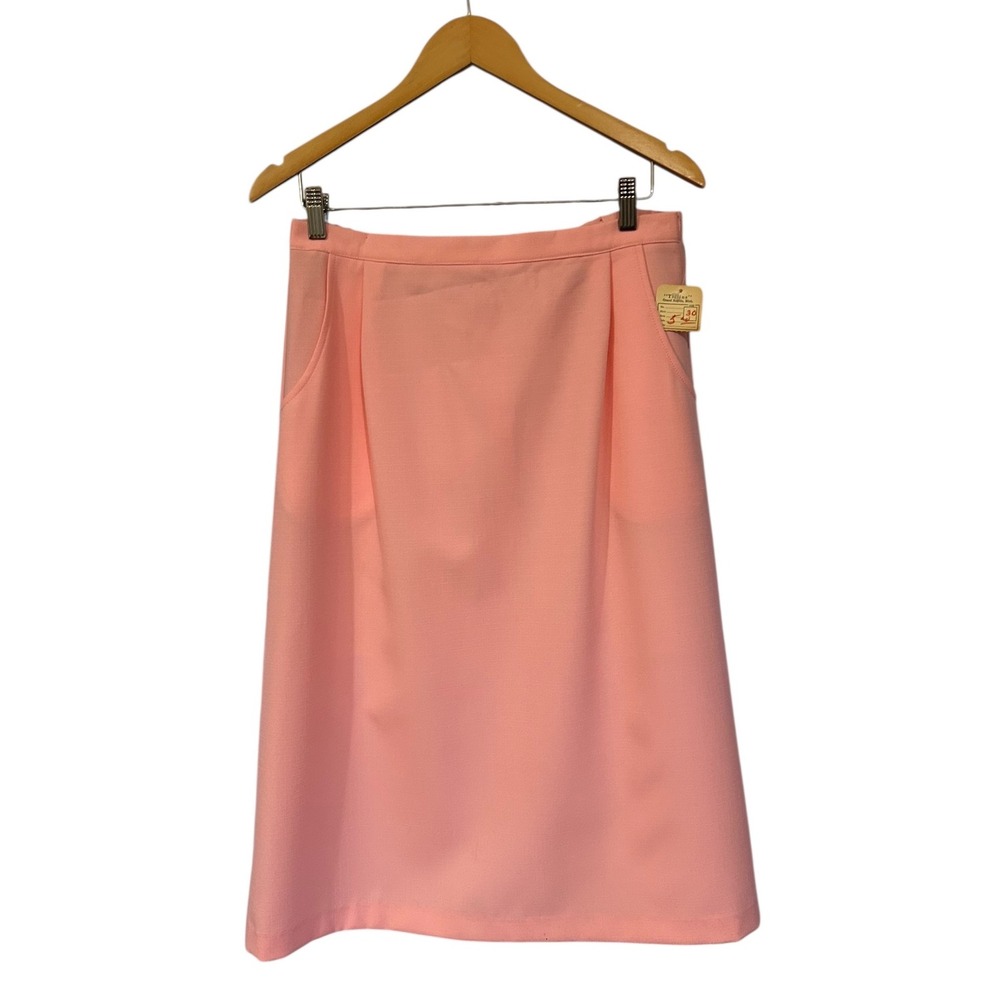NWT Vtg Bobbie June Grand Rapids Pink Midi Skirt sz 30 Made USA ILGWU Union Made